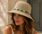 Preview: Strohhut  - Cloche Style Muschel