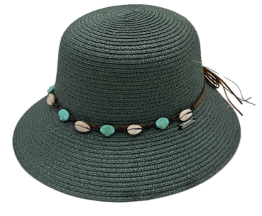 Strohhut  - Cloche Style Muschel Hut
