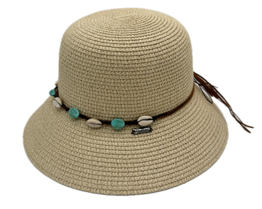 Strohhut  - Cloche Style Muschel Hut