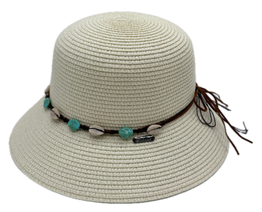 Strohhut  - Cloche Style Muschel Hut