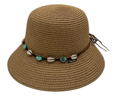 Strohhut  - Cloche Style Muschel Hut