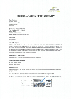 Sonnenbrillen - EU Declaration of Conformity