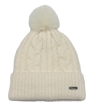 Strickmütze mit Zopfmuster mit Krempe - Style 3 -