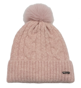 Strickmütze mit Zopfmuster mit Krempe - Style 3 -