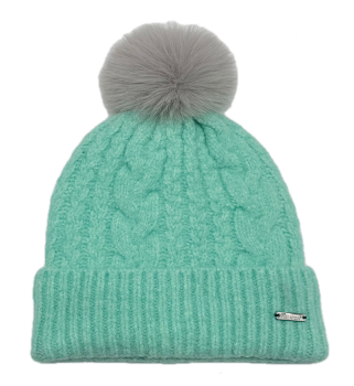 Strickmütze mit Zopfmuster mit Krempe - Style 3 -