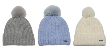 Strickmütze mit Kunstfellbommel - Style 1-3 - Mixbox -