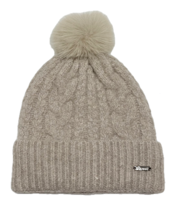 Strickmütze mit Zopfmuster mit Krempe - Style 3 -