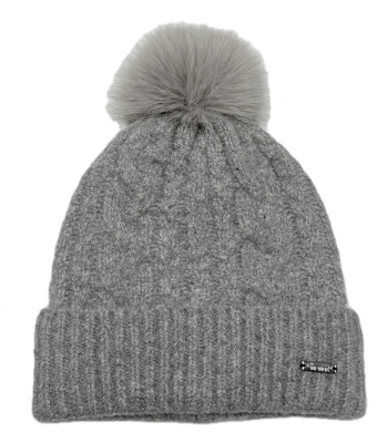 Strickmütze mit Zopfmuster mit Krempe - Style 3 -