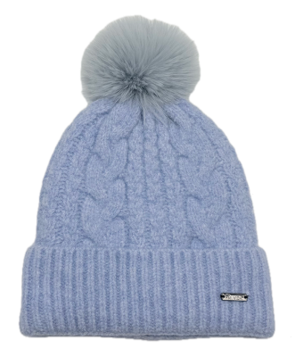 Strickmütze mit Zopfmuster mit Krempe - Style 3 -