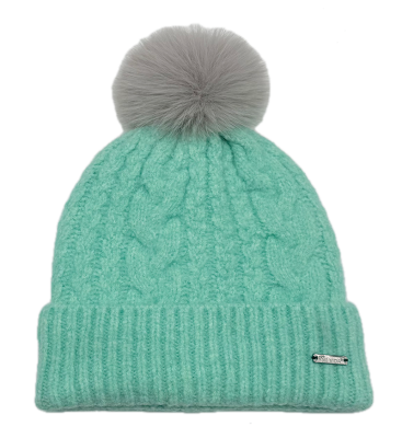 Strickmütze mit Zopfmuster mit Krempe - Style 3 -