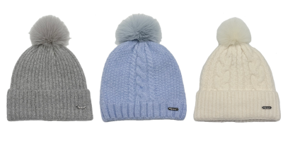 Strickmütze mit Kunstfellbommel - Style 1-3 - Mixbox -