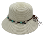 Strohhut  - Cloche Style Muschel Hut