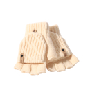 Halbfinger - Handschuh - Strick mit Klappe